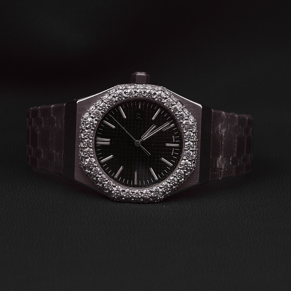Premium Quality Only Bezel Iced Out watch Customized featuring black dial Bust Down Hip Hop Moissanite Diamond Wrist Watch for Men