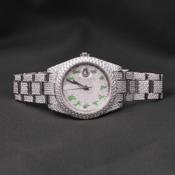Top Branded Fully Iced Out VVS Moissanite Diamond Micro Setting Hip hop Stainless Steel Automatic Movement Watch for Men