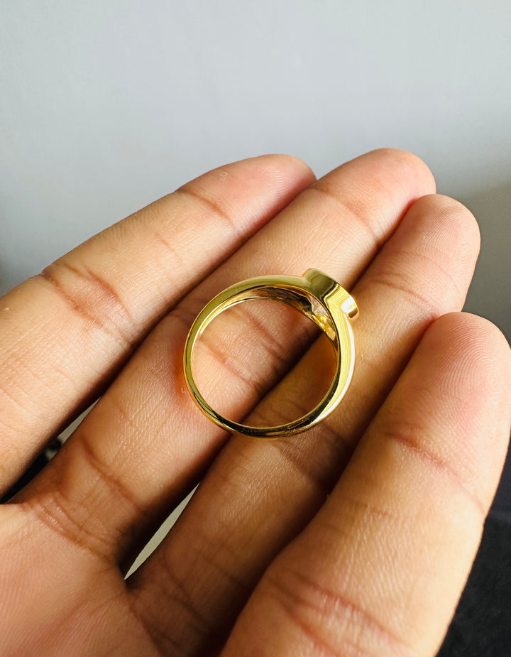 East West Oval Moissanite Engagement Ring For Men's Bezel Set Solitaire Ring Him