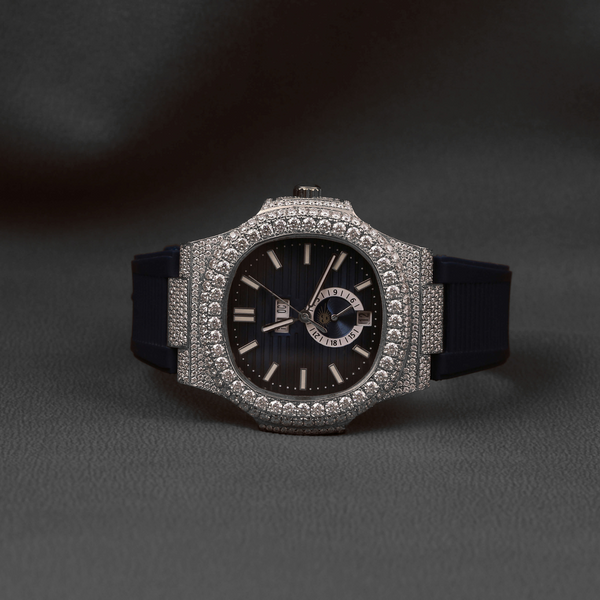 Luxury Top Brand Diamond Watch VVS Moissanite Diamond Watch Automatic Mechanical Custom Black rubber Band Watch for Men
