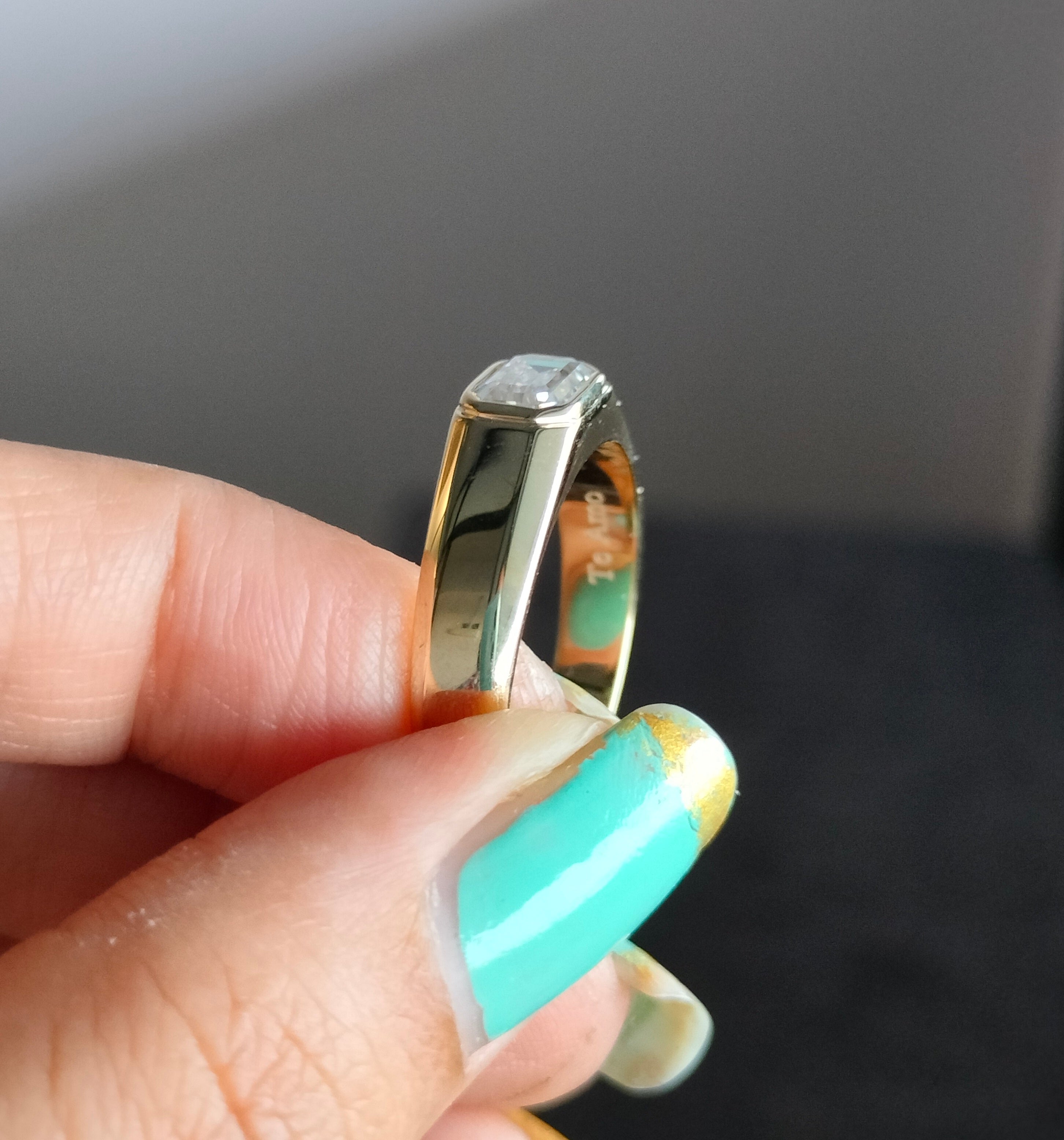 1 Carat East West Emerald Cut Moissanite Ring Classic Solitaire Engagement Ring