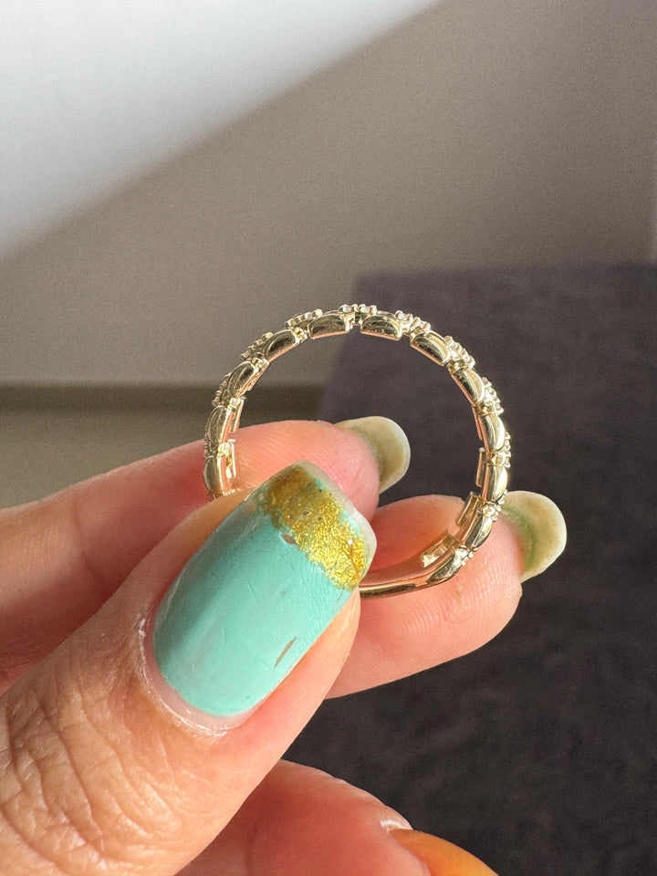 Moissanite Wedding Band Rolex Style Chain Shape Ring Men's Unique Unisex Jewelry