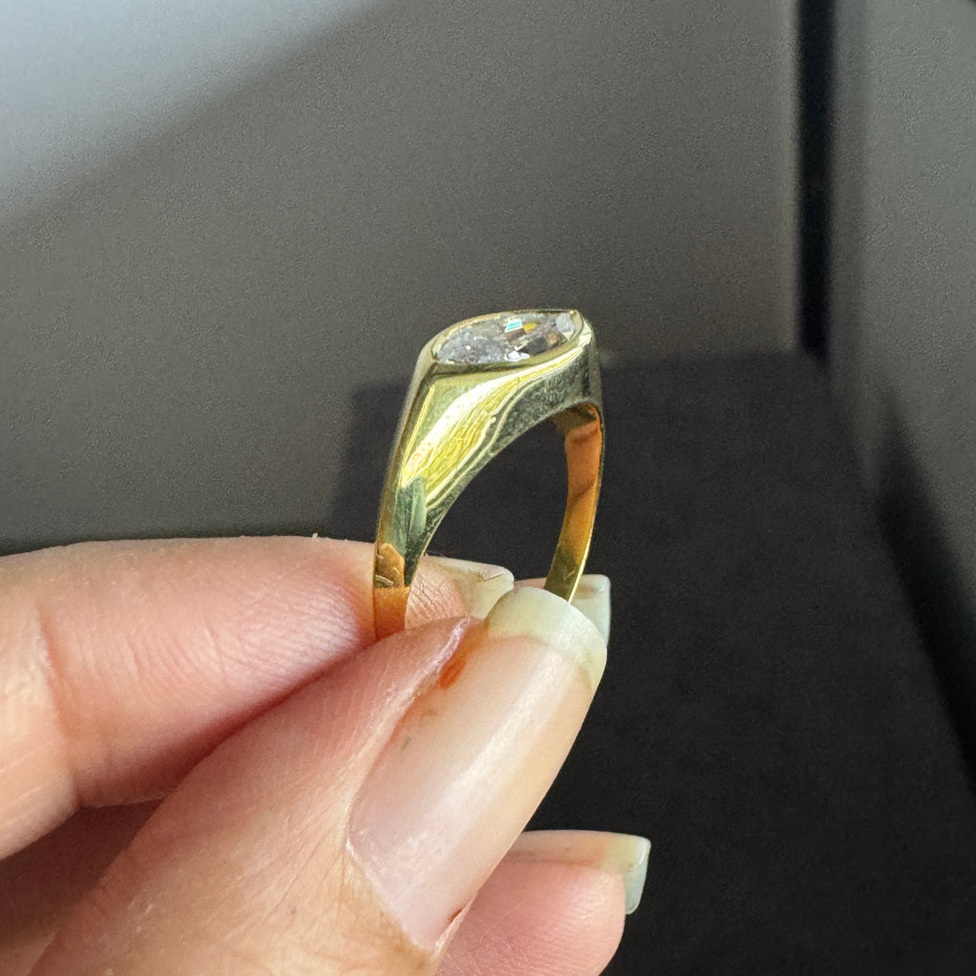 1.50 Carat Marquise Cut Moissanite Solitaire Ring East West Engagement Ring