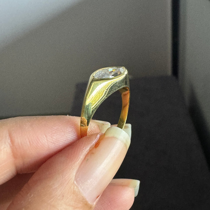 1.50 Carat Marquise Cut Moissanite Solitaire Ring East West Engagement Ring