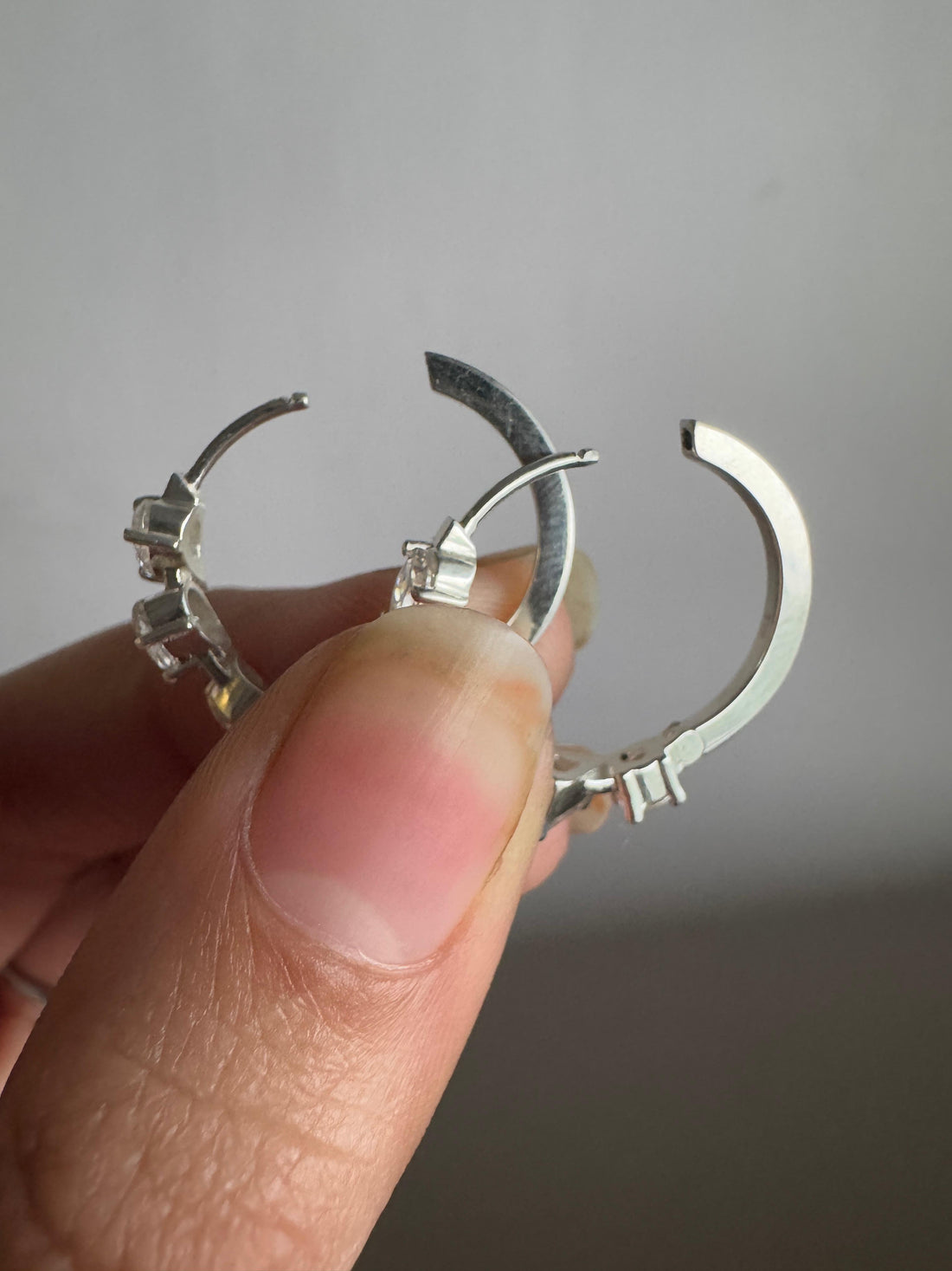 Multiple Cut Moissanite Diamond Hoop Earrings in White Gold For Wedding Bridal