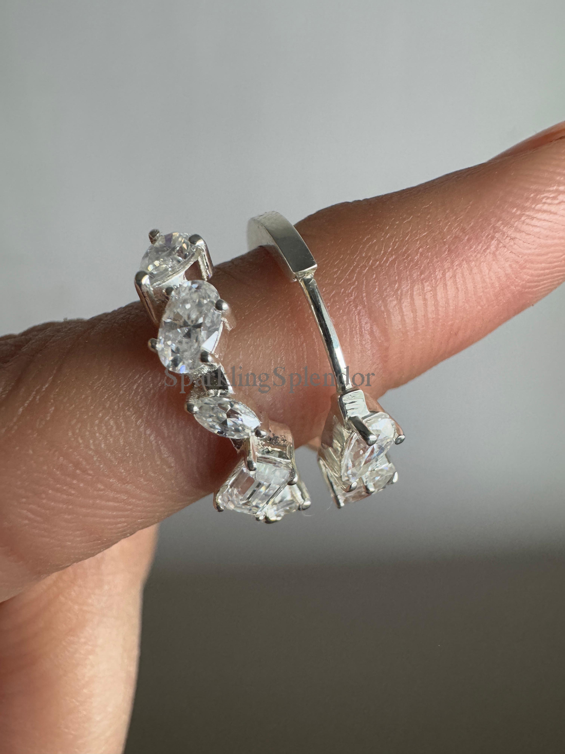 Multiple Cut Moissanite Diamond Hoop Earrings in White Gold For Wedding Bridal