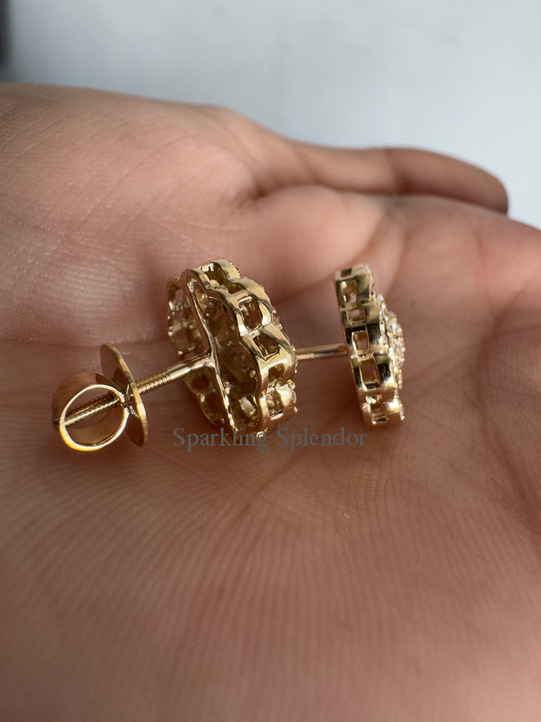 Dainty Round Cut Moissanite Floral Stud Earrings Flowers Shape Earring Bridal Gift