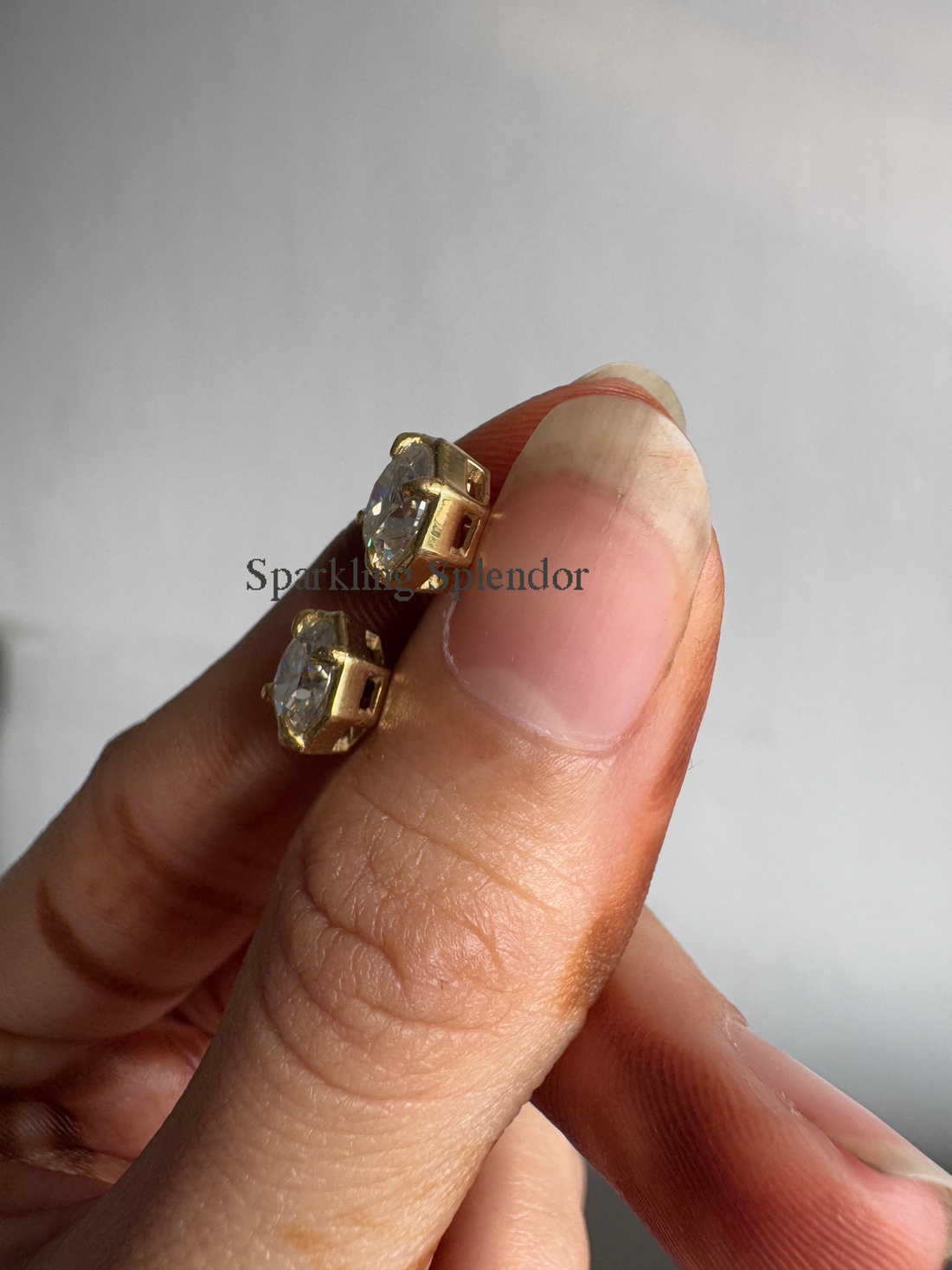 Round Brilliant Cut Bezel Set Earrings Moissanite Diamond Stud Earrings For Her