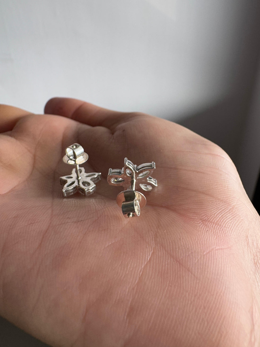 Pear & Marquise Cut Moissanite Diamond Floral Stud Earrings Anniversary Gift For Wife