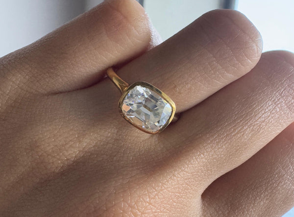 3 Carat Elongated Cushion Cut Moissanite Ring Classic Solitaire Wedding Ring Her