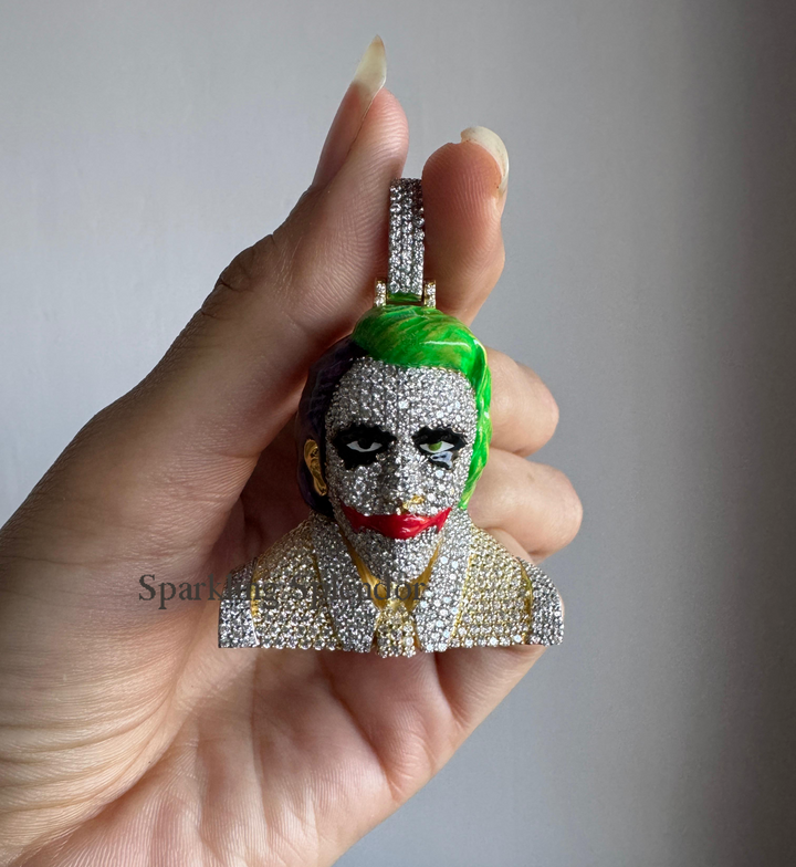Joker Shape 3D Devil Ice Out Pendant Unique Hip Hop Moissanite Pendant For Men's