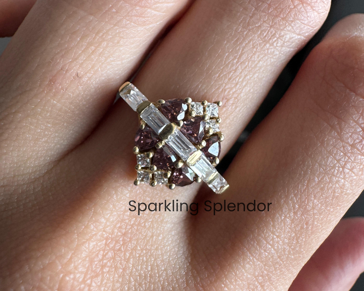 Trilliant & Baguette Cut Wedding Ring CZ Diamond Ring Anniversary Gifts For Her