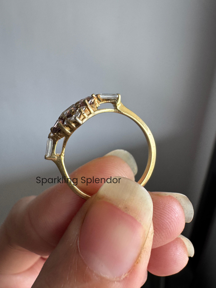 Trilliant & Baguette Cut Wedding Ring CZ Diamond Ring Anniversary Gifts For Her