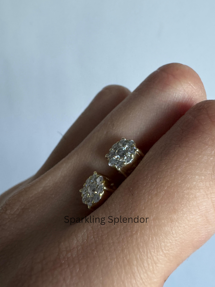 Minimalist Round Cut Moissanite Stud Earrings For Women's Birthday Gifts in Solid Gold