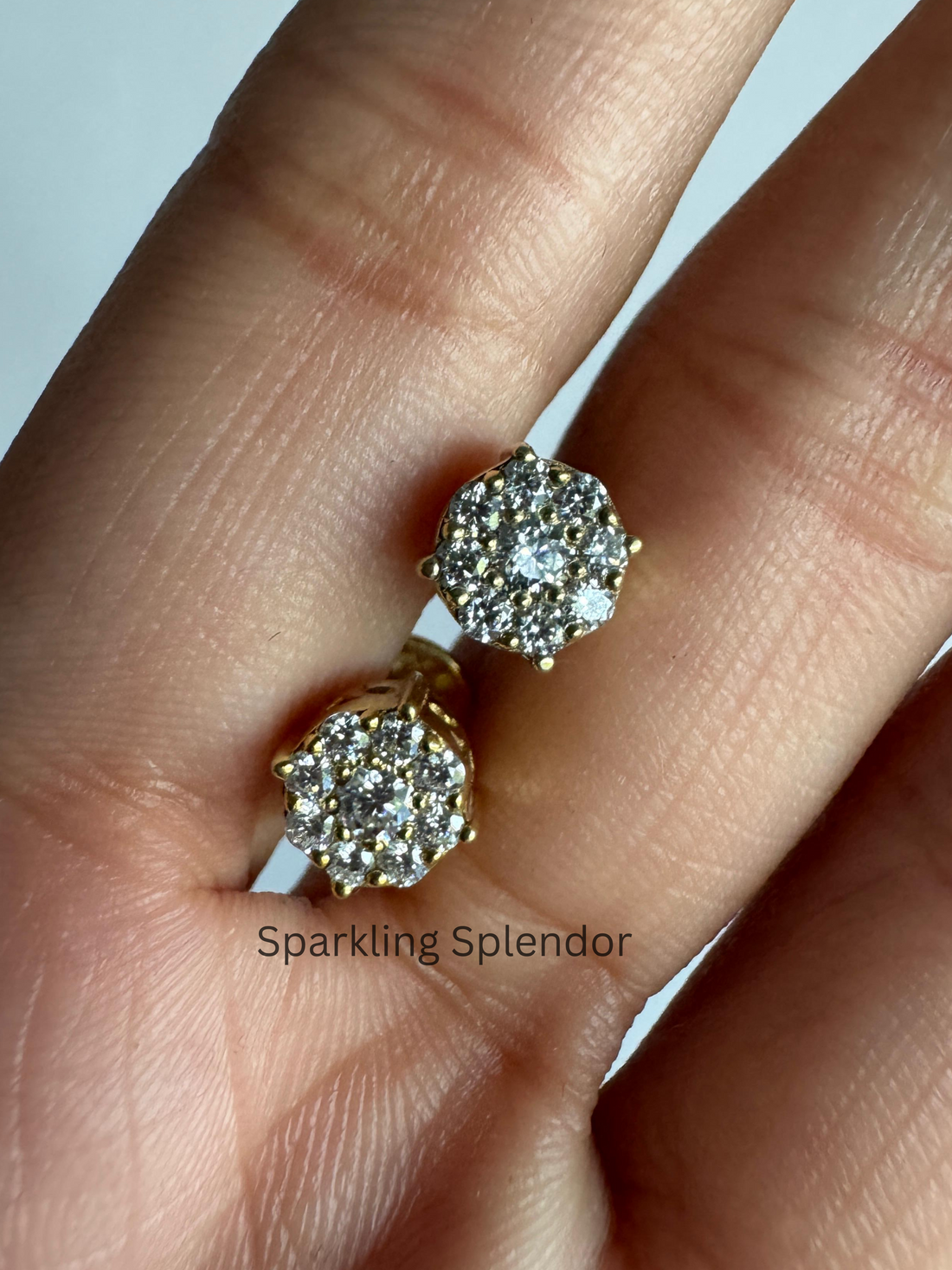 Minimalist Round Cut Moissanite Stud Earrings For Women's Birthday Gifts in Solid Gold