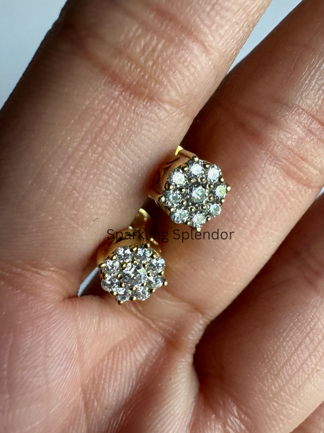 Minimalist Round Cut Moissanite Stud Earrings For Women's Birthday Gifts in Solid Gold