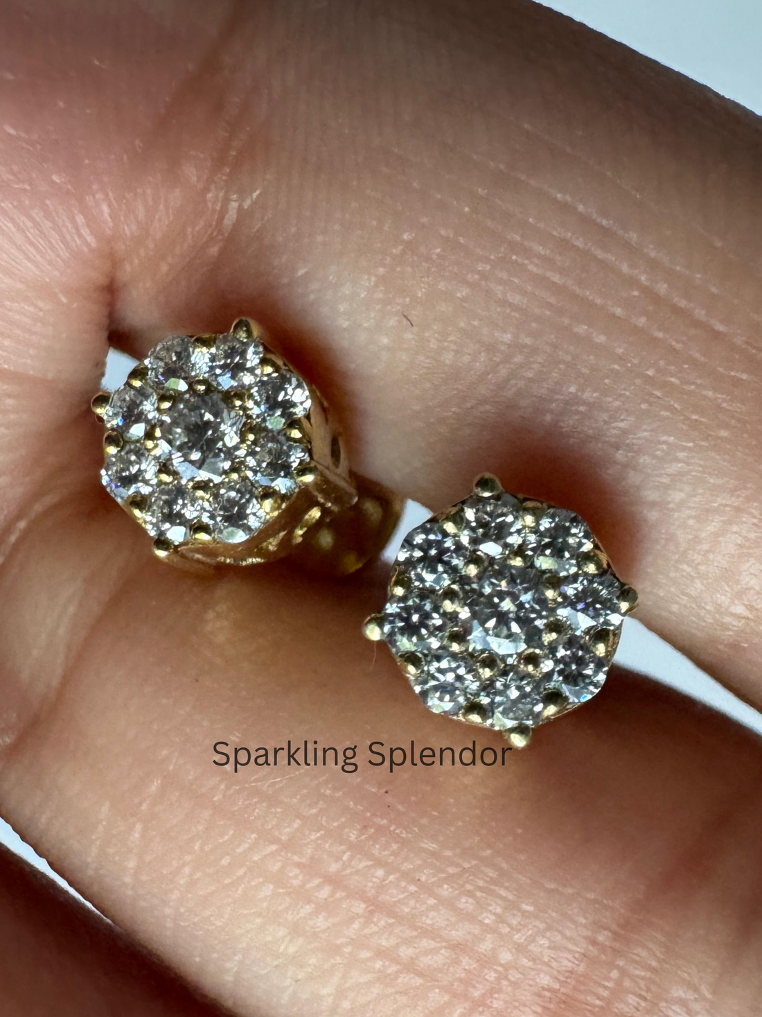 Minimalist Round Cut Moissanite Stud Earrings For Women's Birthday Gifts in Solid Gold