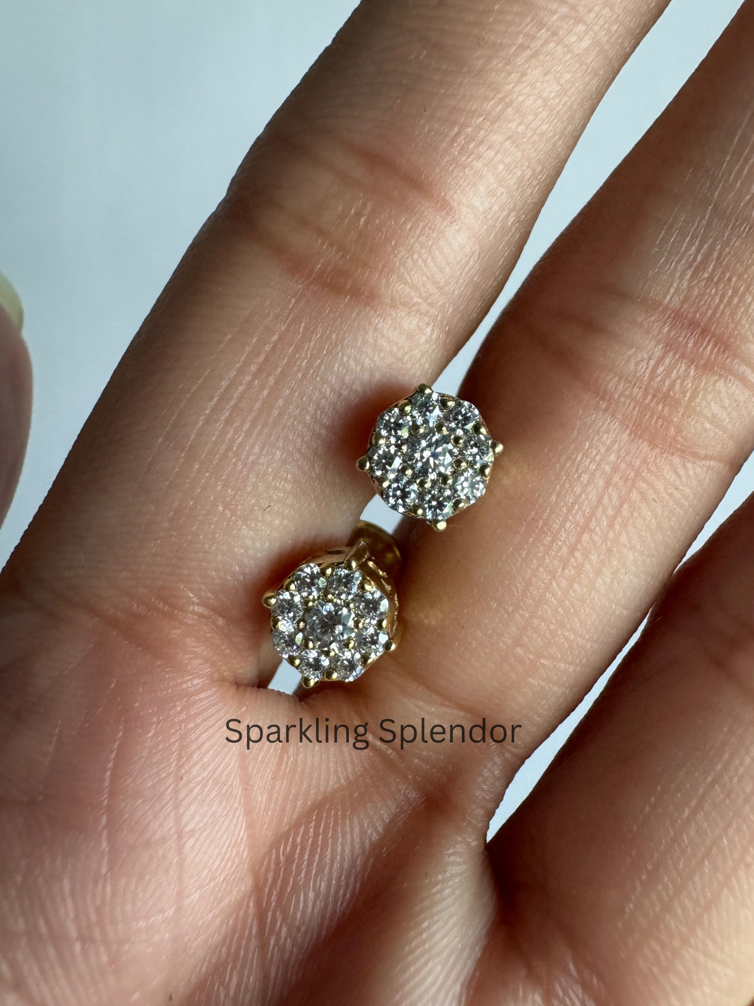 Minimalist Round Cut Moissanite Stud Earrings For Women's Birthday Gifts in Solid Gold