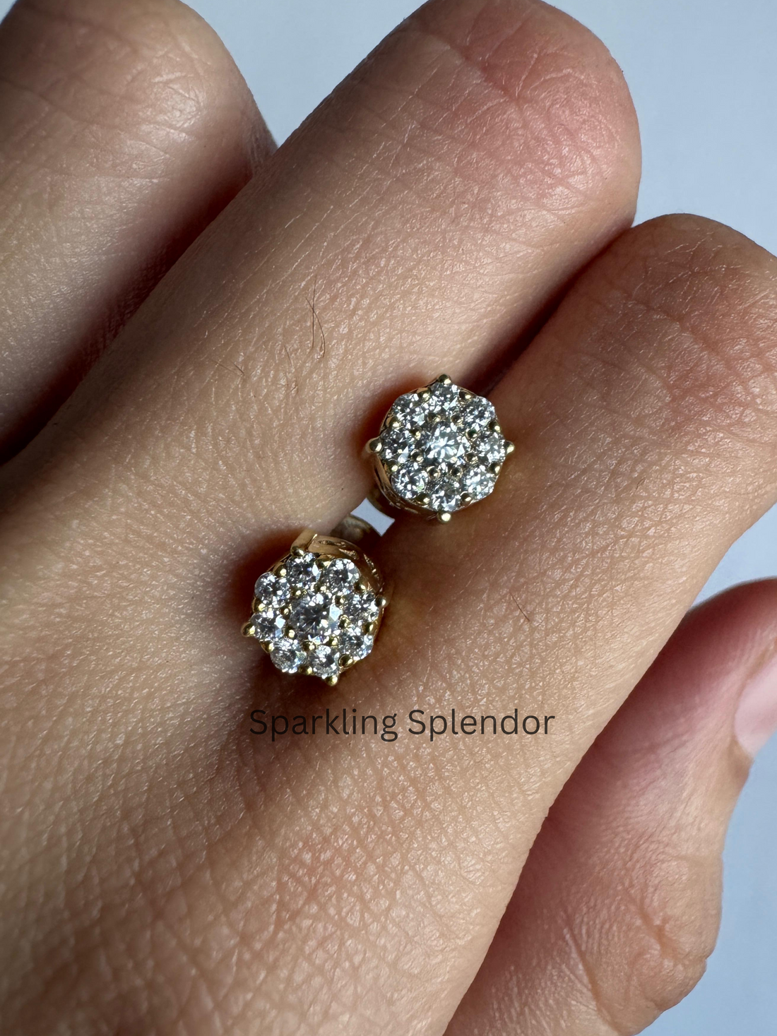 Minimalist Round Cut Moissanite Stud Earrings For Women's Birthday Gifts in Solid Gold