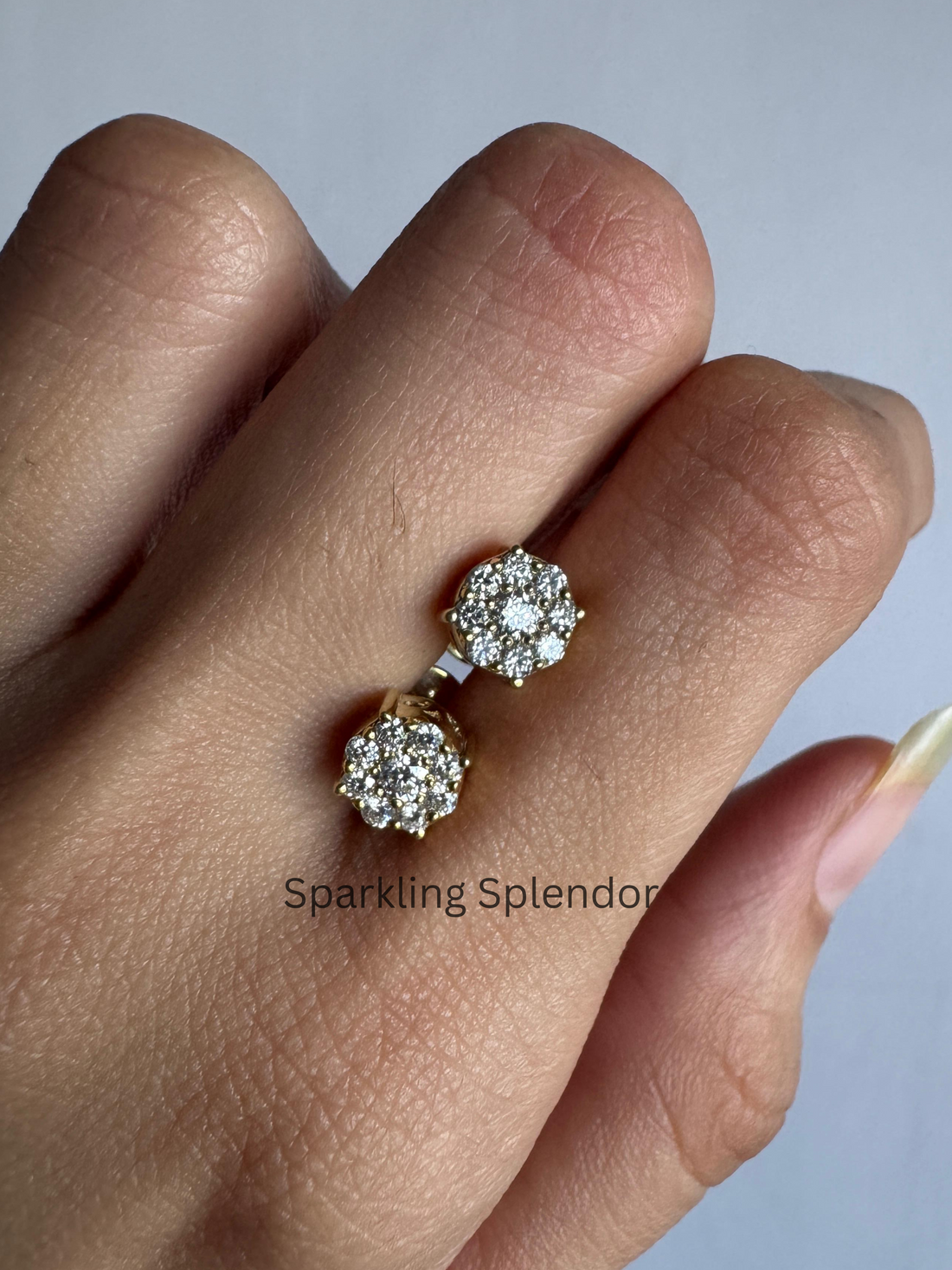 Minimalist Round Cut Moissanite Stud Earrings For Women's Birthday Gifts in Solid Gold