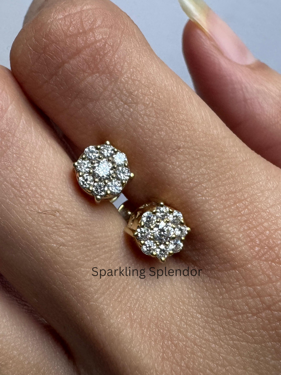 Minimalist Round Cut Moissanite Stud Earrings For Women's Birthday Gifts in Solid Gold