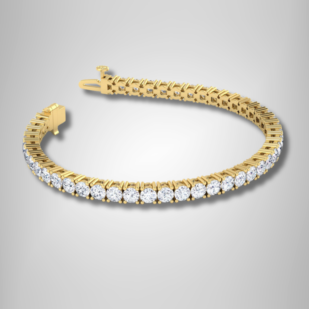 Classic Round Brilliant Cut Moissanite Bold Tennis Bracelet Anniversary Gift For Wife