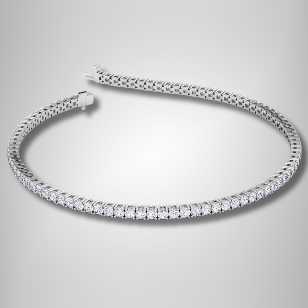 Classic Round Brilliant Cut Moissanite Bold Tennis Bracelet Anniversary Gift For Wife