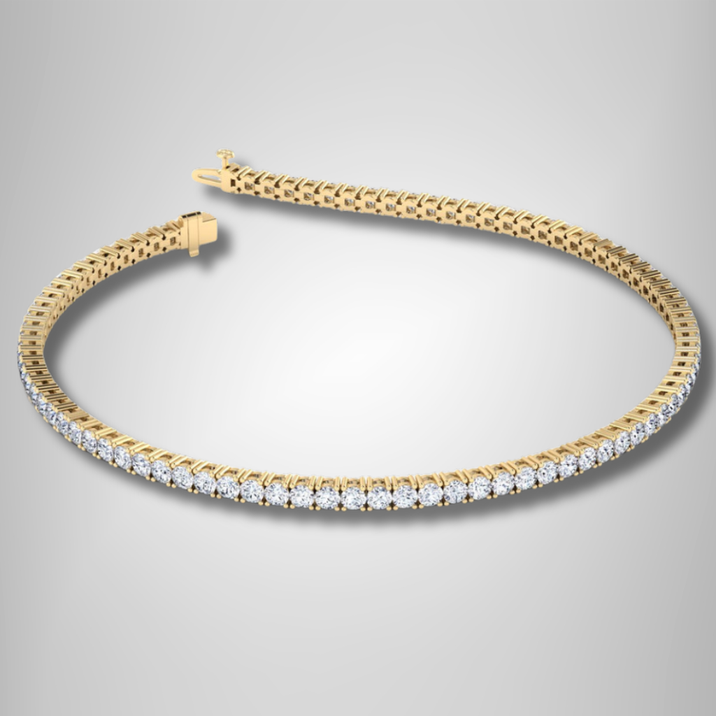 Classic Round Brilliant Cut Moissanite Bold Tennis Bracelet Anniversary Gift For Wife