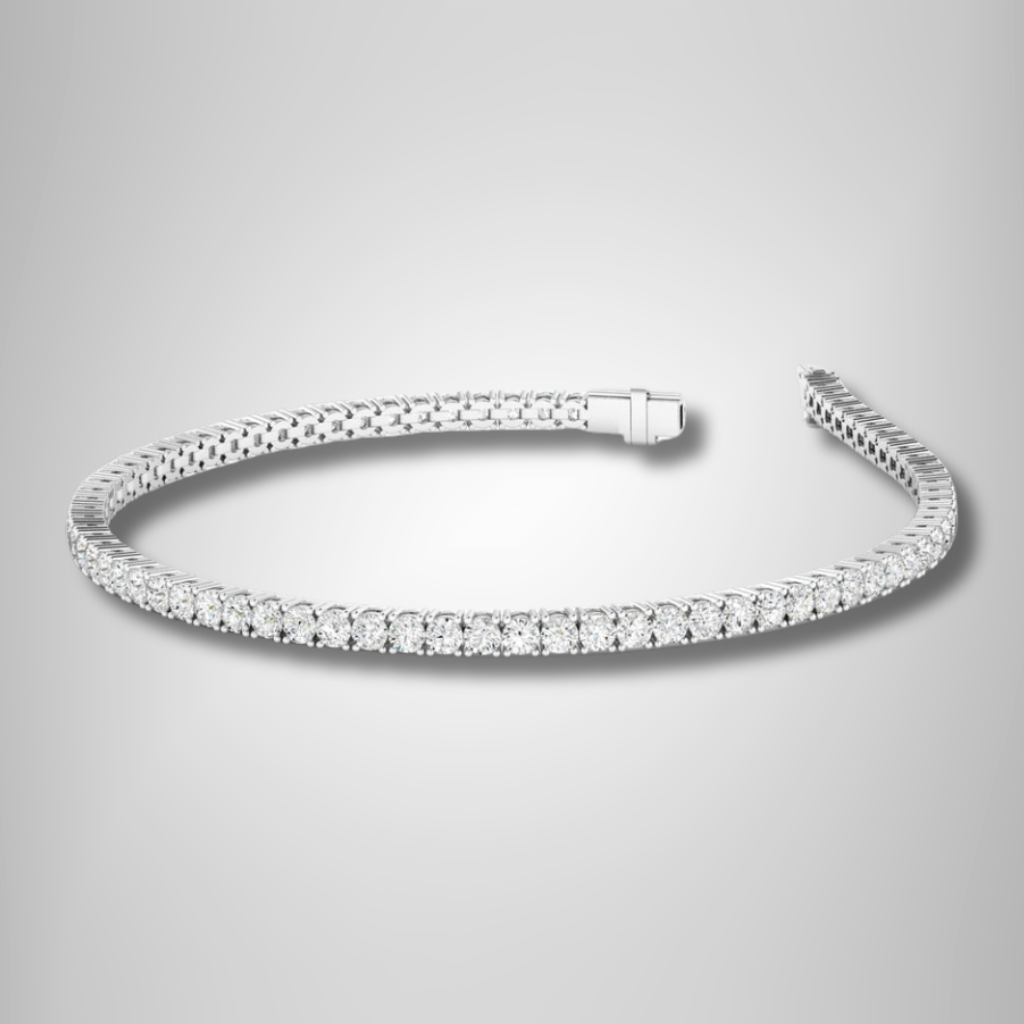 Classic Round Brilliant Cut Moissanite Bold Tennis Bracelet Anniversary Gift For Wife