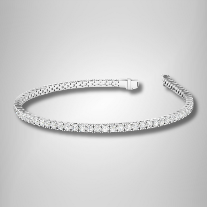 Classic Round Brilliant Cut Moissanite Bold Tennis Bracelet Anniversary Gift For Wife