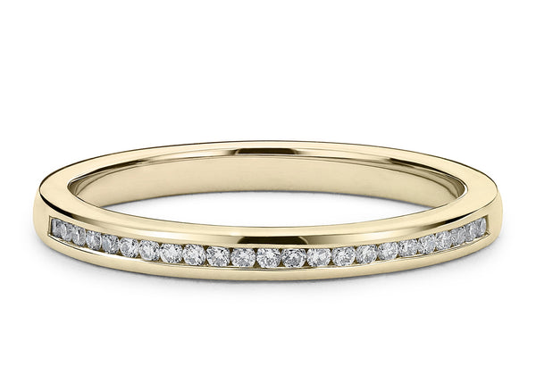 2MM Half Eternity Wedding Lab Grown Diamond Band ring for Women in 18k Gold