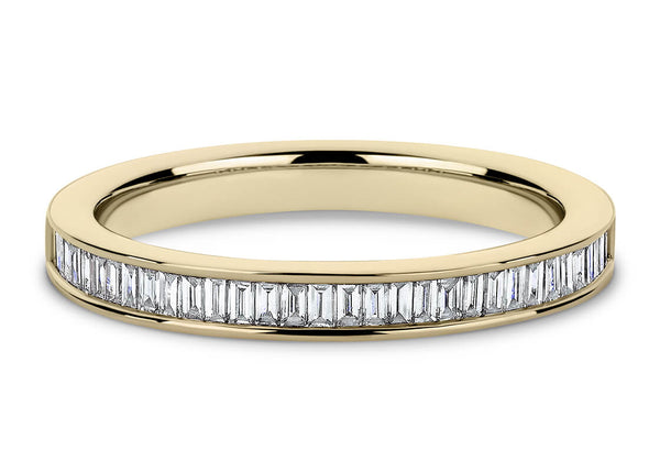 Women's Baguette Shape Lab Grown Diamond Half Eternity Wedding Band for Women