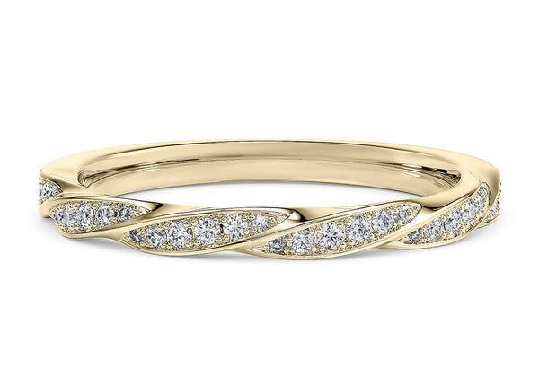 Twisted Infinity Eternity Ring 18k Gold Stackable Ring Wedding Band for Women with Lab Grown Diamond
