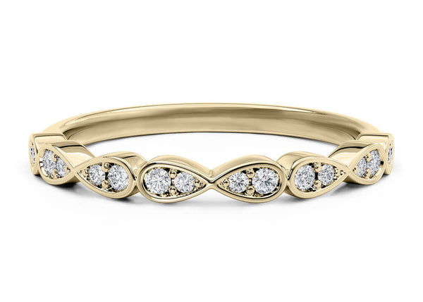 Half Eternity Twisted Stackable Infinity Wedding Band Lab Grown Diamond Band