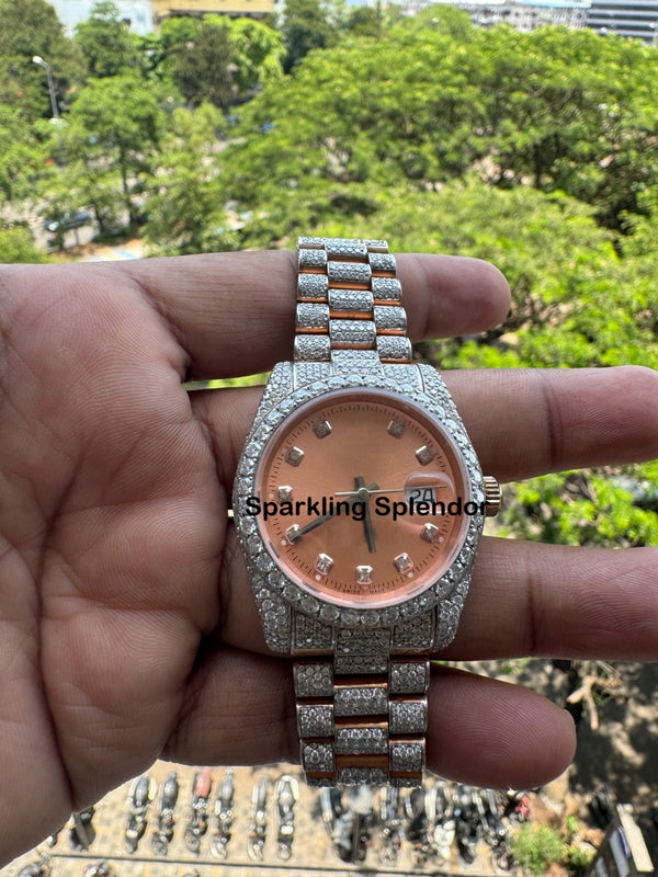 Luxury Moissanite Diamond Watch Iced Out Watch Automatic Mechanical Diamond Watch for Men
