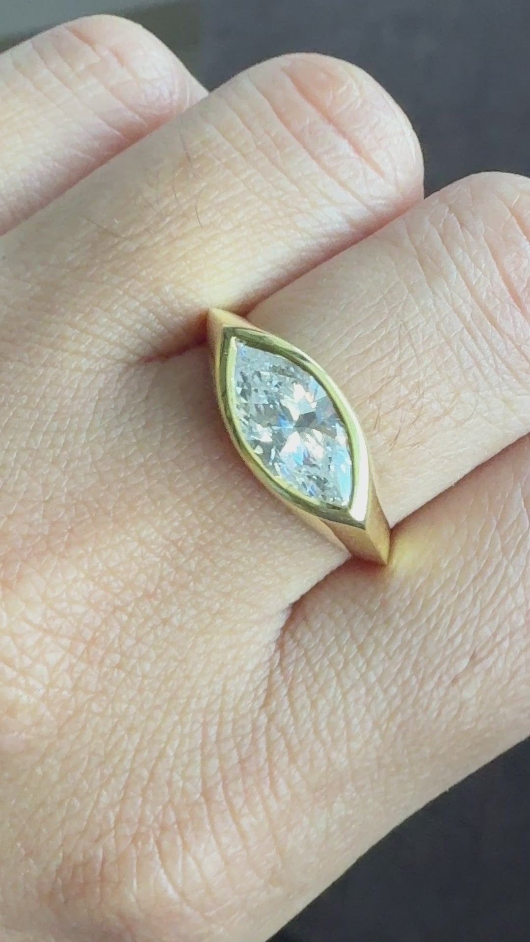 1.50 Carat Marquise Cut Moissanite Solitaire Ring East West Engagement Ring